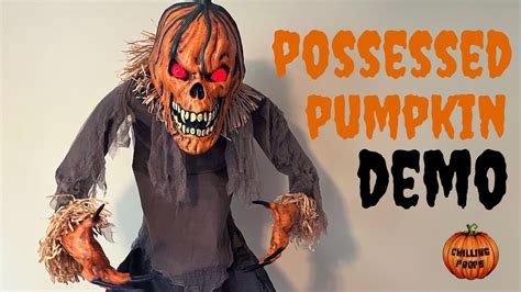 pumpkin man animatronic|7 ft possessed pumpkin animatronic.